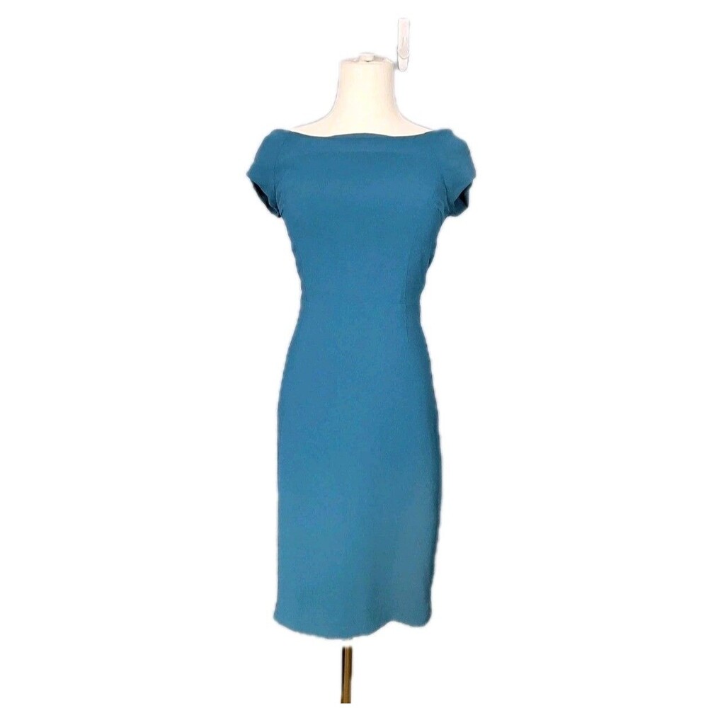 ACNE dress Sz 34 US 2–4  S Sheath Teal Zipper Back 2012 Lil Crepe Puw12 Studios